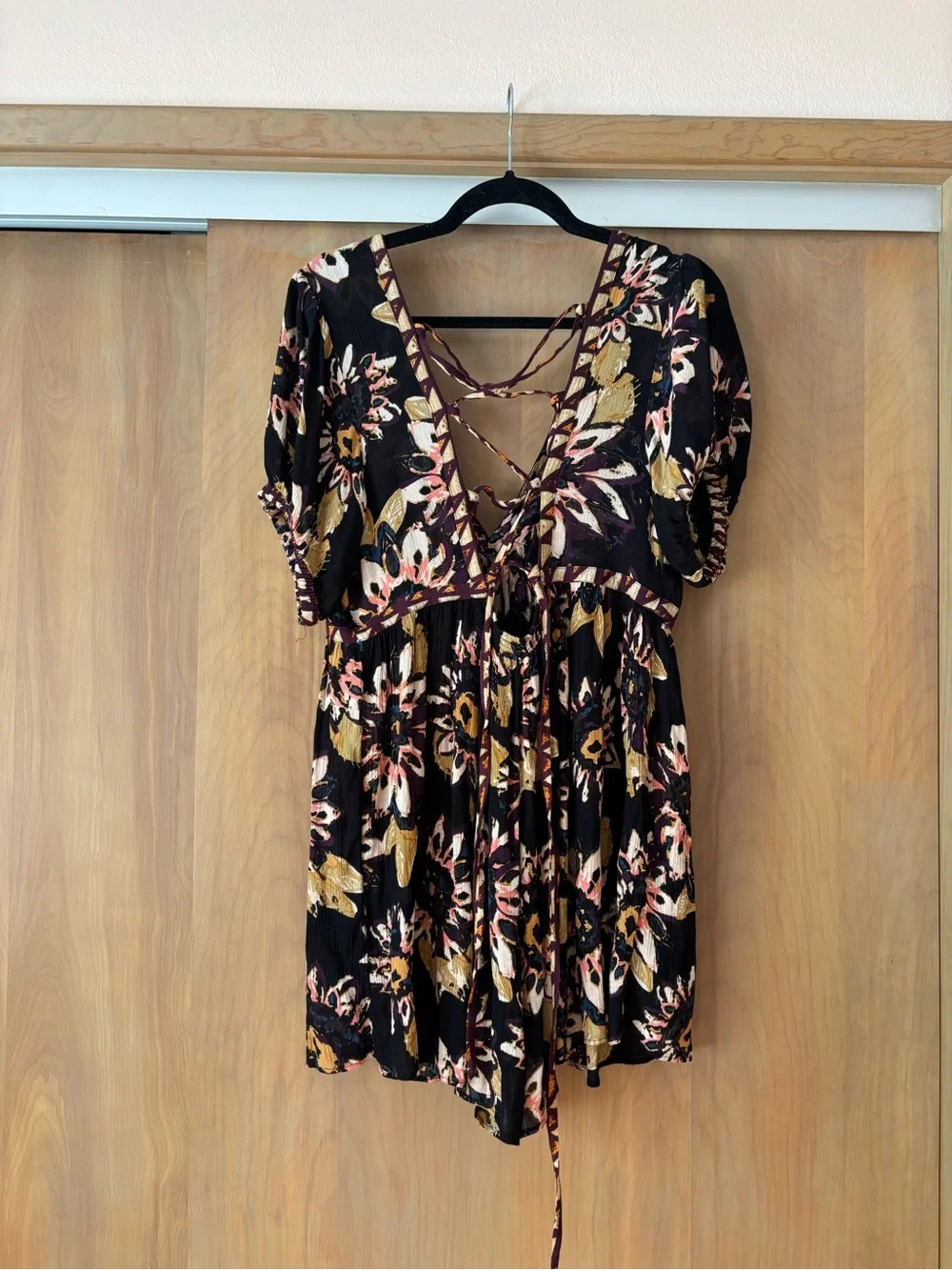 Free People Black Floral romper